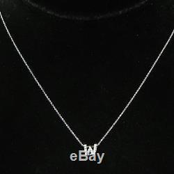 Roberto Coin Initial Thoughts Letter W Necklace 18k WG Diamond 0.08cts 18 $580