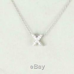 Roberto Coin Initial Thoughts Letter X Necklace 18k Wht Gold Diamond 0.06cts