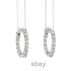 Roberto Coin Inside Out 16mm Diamond Hoop Earrings. 76ct, 18K White Gold, $2380