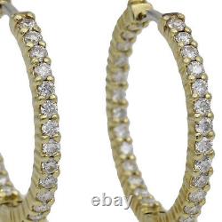 Roberto Coin Inside Out Perfect Diamond Hoop Earrings in 18k Yellow Gold 1.53 ct