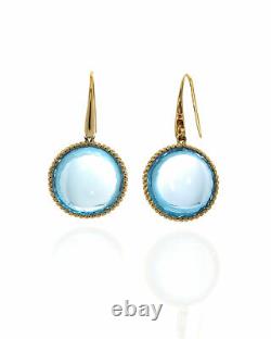 Roberto Coin Ipanema 18k Yellow Gold And Blue Topaz Earrings 367121AYERBT