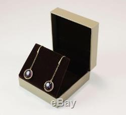 Roberto Coin Ipanema 18k Yellow Gold Purple Amethyst Drop Dangle Hook Earrings