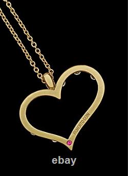 Roberto Coin Italian 18K Rose Gold Diamond Heart Baroque Pendant Necklace $1,550