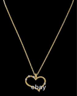 Roberto Coin Italian 18K Rose Gold Diamond Heart Baroque Pendant Necklace $1,550