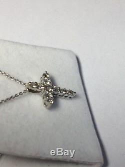 Roberto Coin Italy 18K Diamond White Gold LARGE Cross necklace. 42ct $1380
