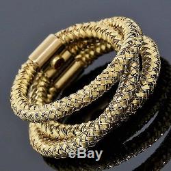 Roberto Coin Italy 18K Yellow Gold Woven Three Rope Twist Band Ring Size 6