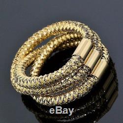 Roberto Coin Italy 18K Yellow Gold Woven Three Rope Twist Band Ring Size 6