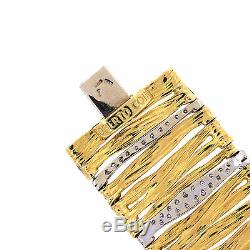 Roberto Coin Italy 18K Yellow & White Gold Diamond Elephant Skin Link Bracelet