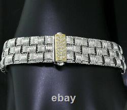 Roberto Coin Italy 18K YellowithWhite Gold Diamond Appassionata 3-Row Bracelet