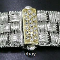 Roberto Coin Italy 18K YellowithWhite Gold Diamond Appassionata 3-Row Bracelet
