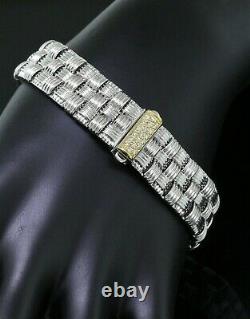 Roberto Coin Italy 18K YellowithWhite Gold Diamond Appassionata 3-Row Bracelet