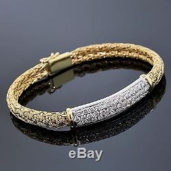 Roberto Coin Jewelry 18K Yellow & White Gold Woven Silk & Diamond Bracelet