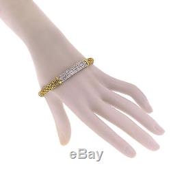 Roberto Coin Jewelry 18K Yellow & White Gold Woven Silk & Diamond Bracelet