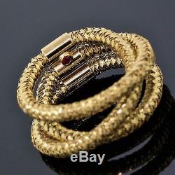 Roberto Coin Jewelry Italy 18K Yellow Gold Three Rope Twist Ring Size 6