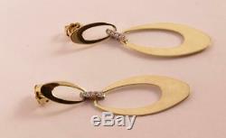 Roberto Coin Large Chic & Shine 18k Y/w Gold Diamond Oval Shape Dangle Earrings
