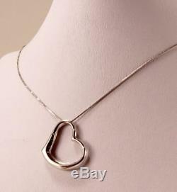 Roberto Coin Large Open Slanted Love Heart 18k White Gold Necklace Pendant