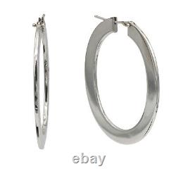 Roberto Coin Large Perfect Hoop Earrings in 18k White Gold