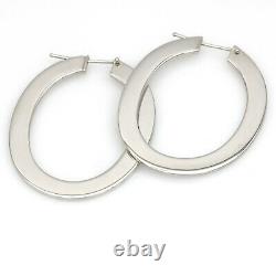 Roberto Coin Large Perfect Hoop Earrings in 18k White Gold