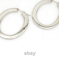 Roberto Coin Large Perfect Hoop Earrings in 18k White Gold