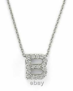 Roberto Coin Letter B Tiny Treasure 18k White Gold Diamond Initial Necklace