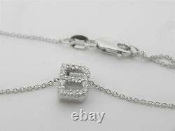 Roberto Coin Letter B Tiny Treasure 18k White Gold Diamond Initial Necklace