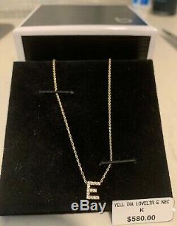 Roberto Coin Love letter Diamond Initial E Necklace In 18KT Yellow gold