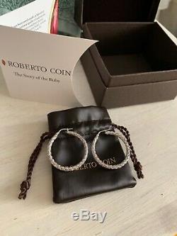 Roberto Coin Luxury Braided Hoop Earrings ITALY NEW