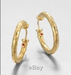 Roberto Coin Martalleto Hammered 18K Yellow Gold Hoop Earrings