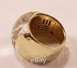 Roberto Coin Martellato 18k Yellow Gold With Clear Quartz Domed Ring Size 7.5