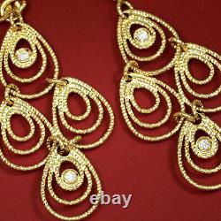 Roberto Coin Mauresque Chandelier Earrings with Diamonds 18K Yellow Gold