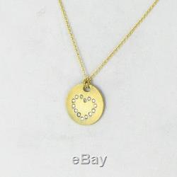 Roberto Coin Necklace Diamond Heart Disk 0.04cts 18k Yellow Gold New $620