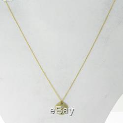 Roberto Coin Necklace Diamond Heart Disk 0.04cts 18k Yellow Gold New $620