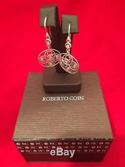Roberto Coin New & Authentic 18 Kt W Gold Circle Earrings Diam Rc 915252awerx0