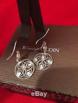 Roberto Coin New & Authentic 18 Kt W Gold Circle Earrings Diam Rc 915252awerx0