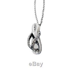 Roberto Coin New & Authentic 18 Kt White Gold Flip Flop Necklace Tiny Treasures