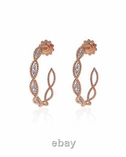 Roberto Coin New Barocco 18k Rose Gold Diamond 0.62ct Earrings 7771268AXERJX