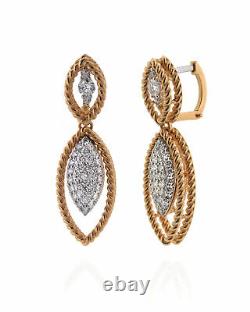 Roberto Coin New Barocco 18k Rose Gold Diamond 0.99ct Earrings 8882308AHERX