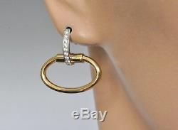 Roberto Coin Oval Drop Earrings 18K Yellow Gold with Diamonds $2250 on Sale