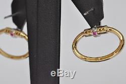 Roberto Coin Oval Drop Earrings 18K Yellow Gold with Diamonds $2250 on Sale
