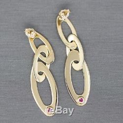 Roberto Coin Oval Link Dangle Earrings in 18k Yellow Gold Size Large