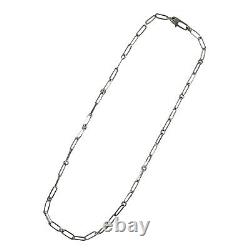 Roberto Coin Oval Link Paperclip Chain 18 Karat White Gold Necklace 17 Inches