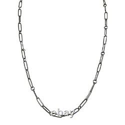 Roberto Coin Oval Link Paperclip Chain 18 Karat White Gold Necklace 17 Inches