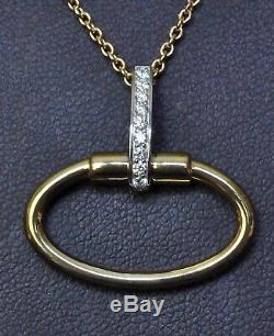 Roberto Coin Oval Pendant Necklace 18K Yellow Gold with Diamonds $1600 New Sale