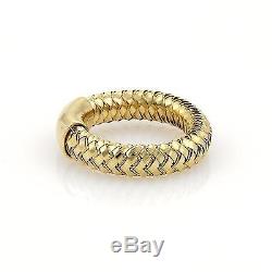 Roberto Coin PRIMAVERA 18k Yellow Gold Basket Weave Band Ring Size 7
