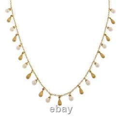 Roberto Coin Pearls 18k Yellow Gold Dangle Teardrop Charms Chain Necklace