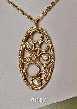 Roberto Coin Pendant Necklace 18K Yellow Gold Diamonds $1380 Delicate New Sale