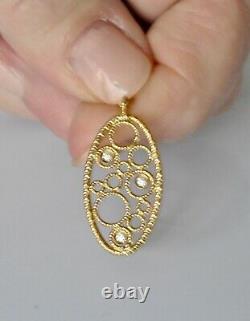 Roberto Coin Pendant Necklace 18K Yellow Gold Diamonds $1380 Delicate New Sale