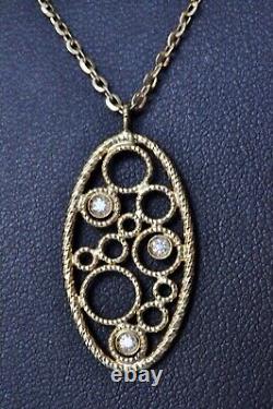 Roberto Coin Pendant Necklace 18K Yellow Gold Diamonds $1380 Delicate New Sale