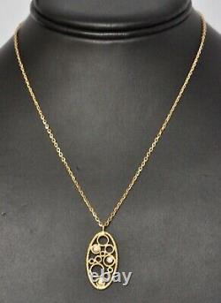 Roberto Coin Pendant Necklace 18K Yellow Gold Diamonds $1380 Delicate New Sale