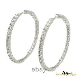 Roberto Coin Perfect Hoop Inside Out Diamond Earring in 18k White Gold